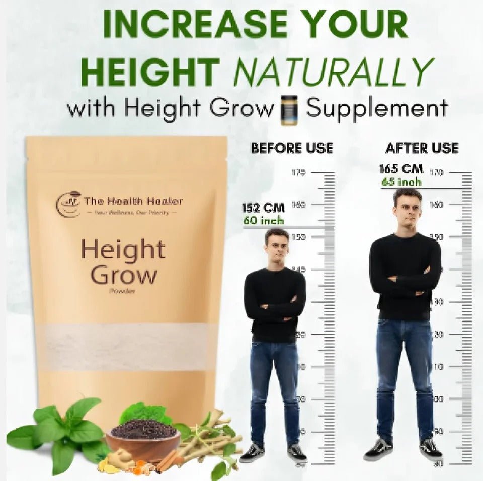 The Health Healer Height Grow Powder – 100% Natural Height Increase Supplement (100 Grams) 💯 چھوٹا قد، بڑی رکاوٹ؟ توڑیں وہ رکاوٹ